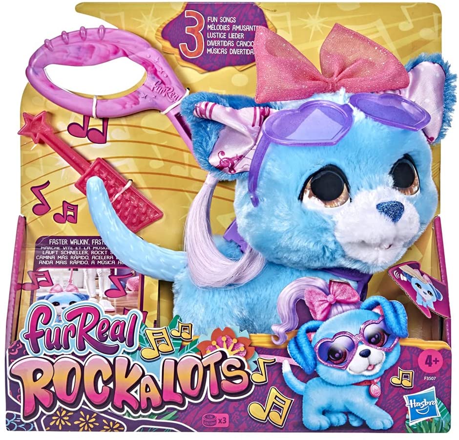 furReal Rockalots Musical Interactive Walking Puppy Toy: 3 Fun Songs, Sound Effe