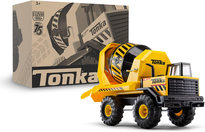 Tonka 6098 Steel Classics Mighty Cement Mixer, Kids Construction Toys for Boys