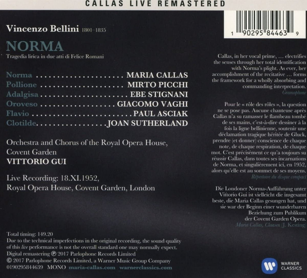 Bellini: Norma (1952 - London) - Callas Live