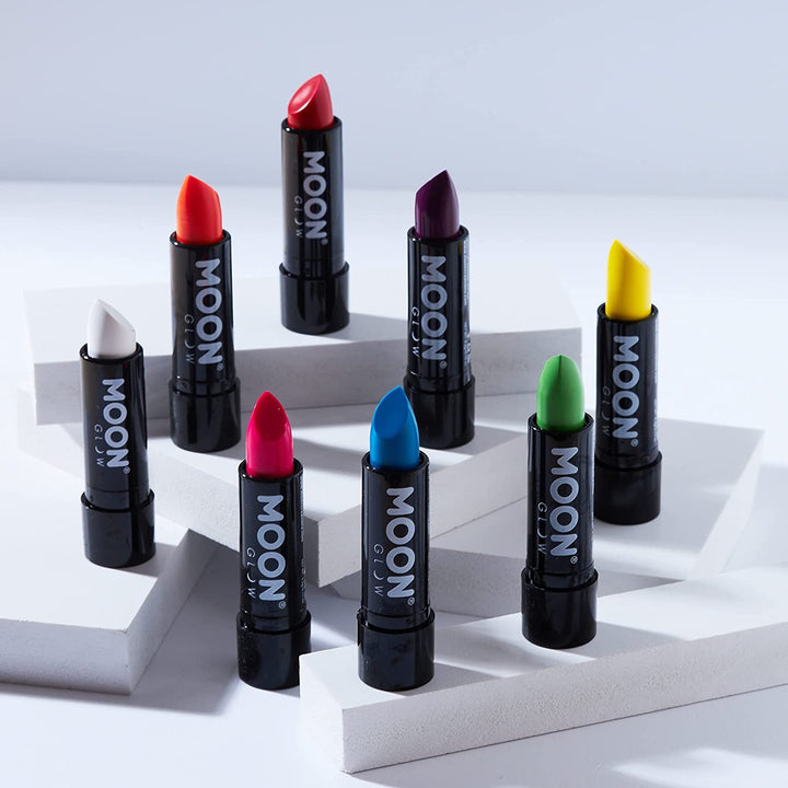 Smiffys Neon UV Lipstick by Moon Glow - Intense Blue - Glows under UV