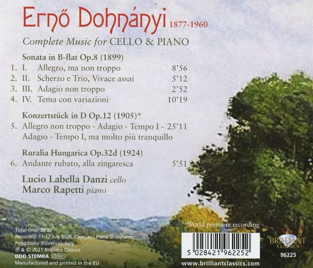 Lucio Labella Danzi - Dohnányi: Complete Music for Cello & Piano [Audio CD]