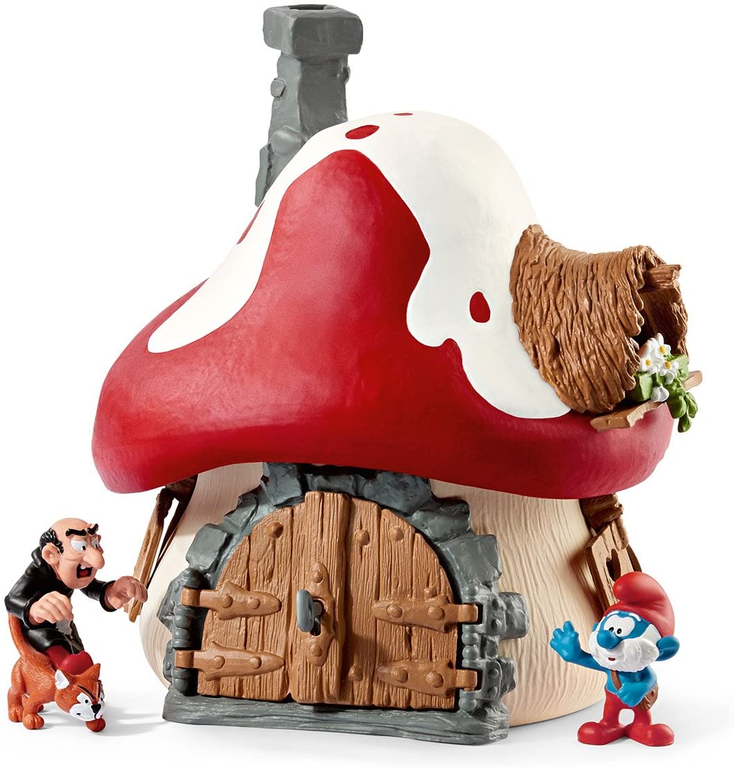 Schleich 20803 Smurf House with 2 Figurines, Multicoloured