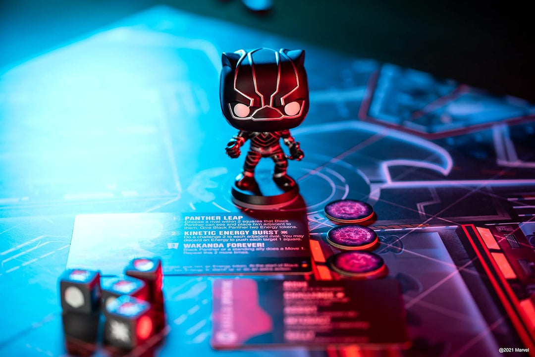 Funko Games Funkoverse Marvel 100 4Pack - Thanos - Captain America, Black Widow, Iron Man And Black Panther - 3'' (7.6 Cm) POP! - Light Strategy Board Game