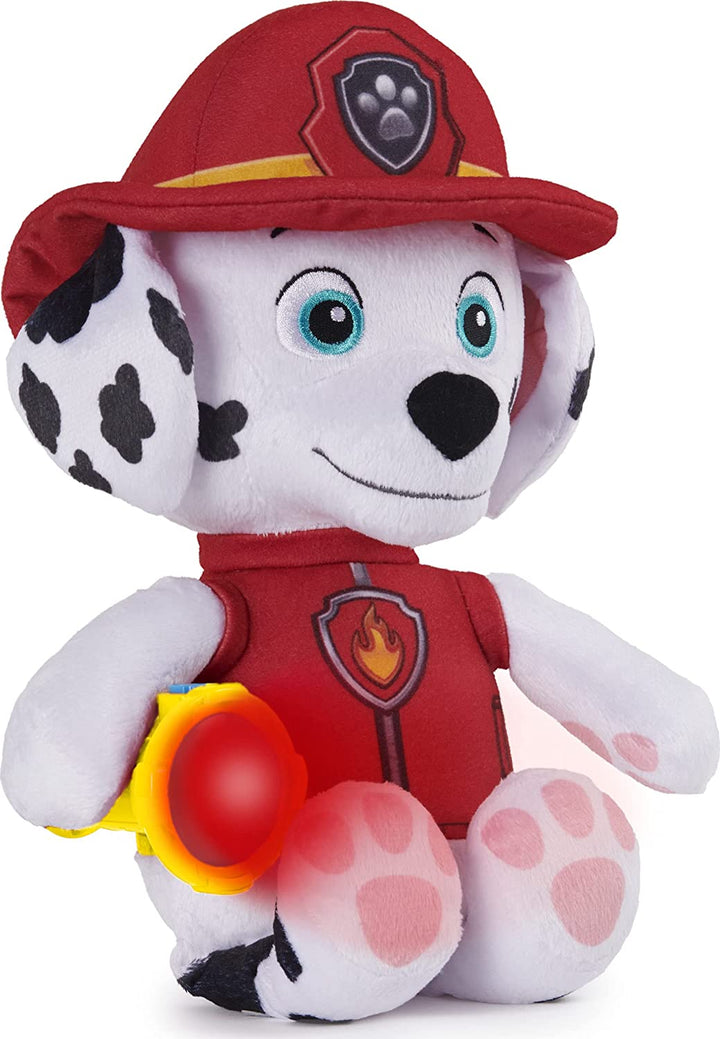 Paw Patrol 6059298, Peluche Marshall Snuggle Up avec torche et sons, pour les enfants de 3 ans et plus