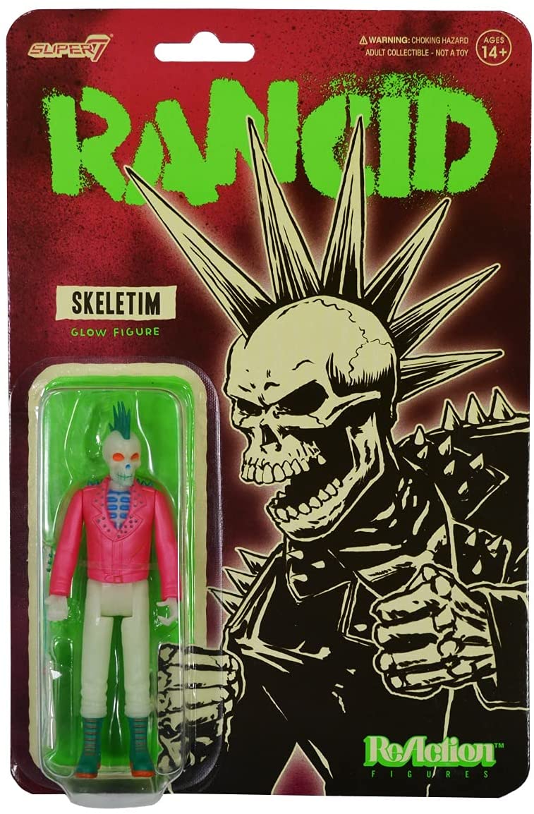 Super7 Rancid Punk Skeletim Glow in The Dark Reaction Figure 3.75"