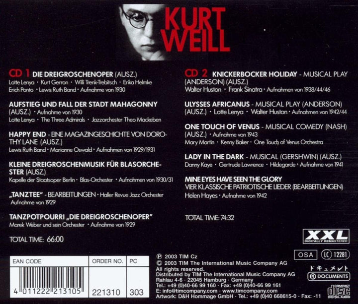 Kurt Weill - Original Recordings [Audio CD]