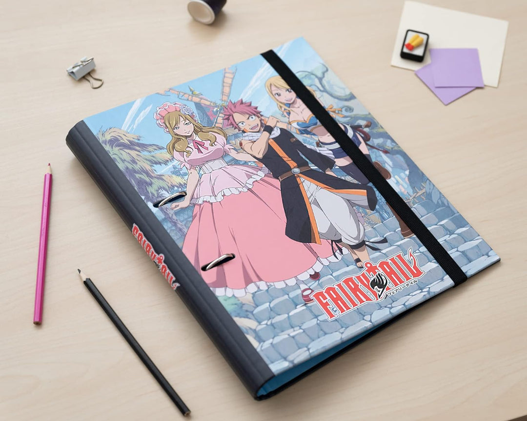 Grupo Erik Fairy Tail 2 Ring Binder | Premium A4 Folders Ring Binder | 10.6 x 12.6 inches - 27 x 32 cm