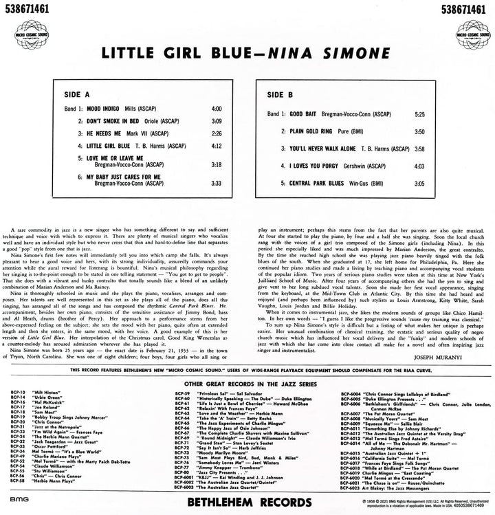 Nina Simone - Little Girl Blue (2021 - Stereo Clear [VINYL]