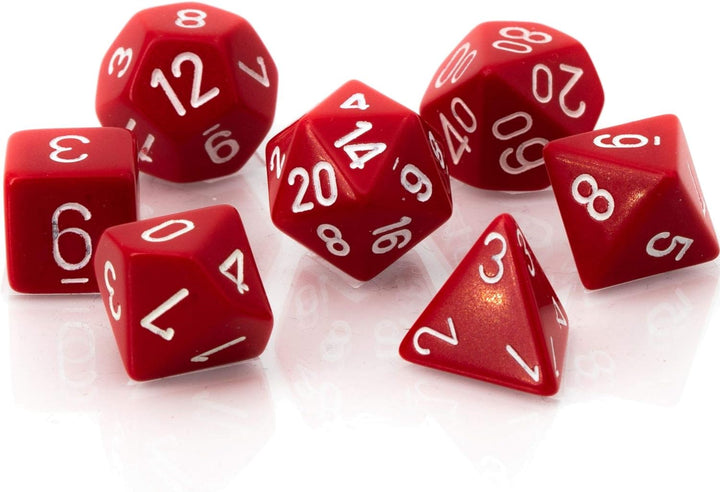 Chessex CHX25404 Dice-Opaque Red/White Set