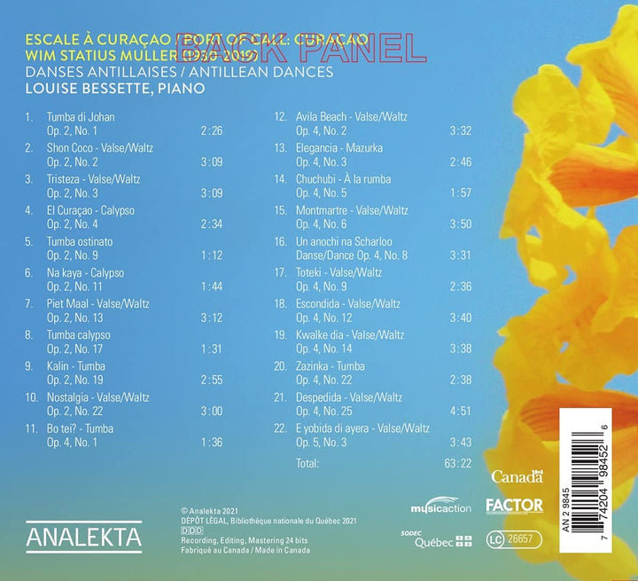 Louise Bessette - Port of Call: Curacao Wim Statium Muller: Antillean Dances [Audio CD]