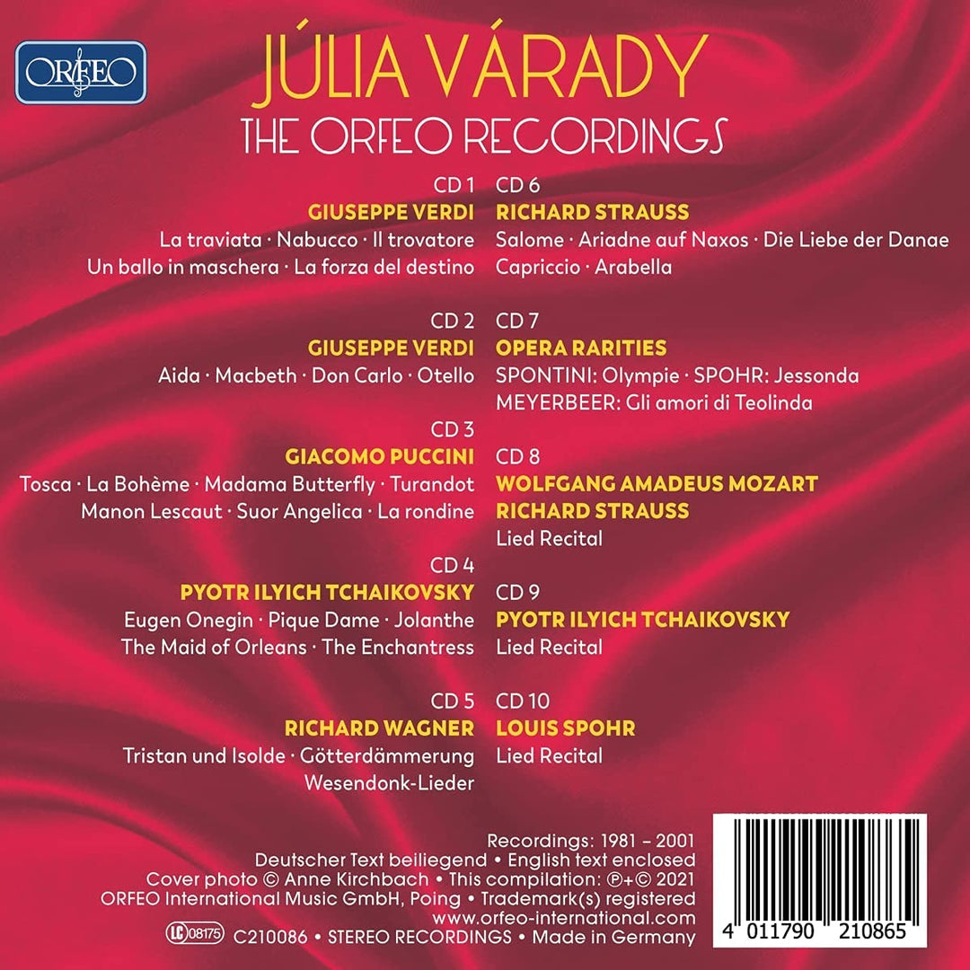 Júlia Várady - Varady: Orfeo Recordings [Various] [Orfeo: C210086] [Audio CD]