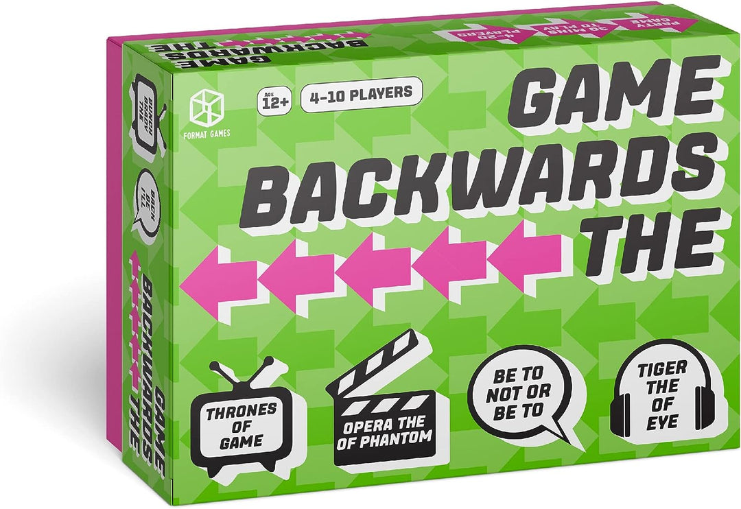 The Backwards Game | Party Game | Ages 12+ | 4-10 Players | 45+ Minutes