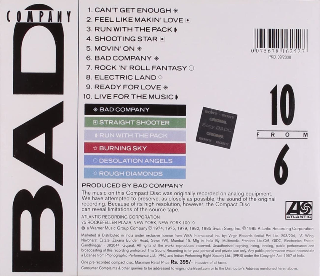 10 from 6 - Best Of Bad Company [Audio CD]