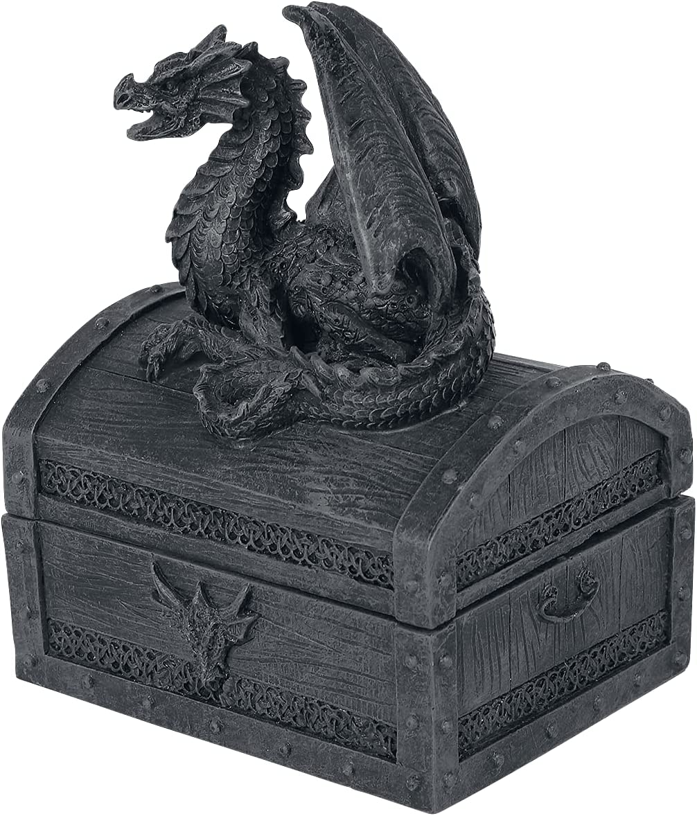 Nemesis Now Sacred Keeper Dragon Box, Grey, 14.5cm