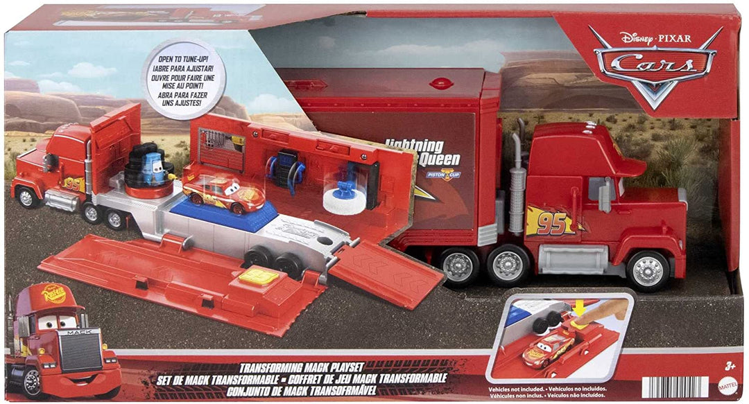 Disney Pixar Cars Transforming Mack - Transporter Truck Folds Out Into Tune-Up S