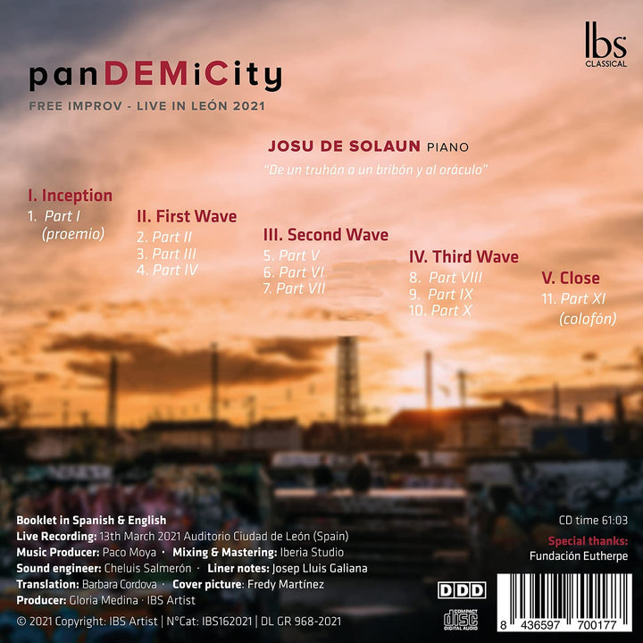 Josu de Solaun - Pandemicity [Josu de Solaun] [Ibs Classical: IBS162021] [Audio CD]