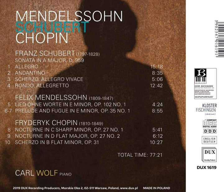 Carol Wolf - Mendelssohn, Schubert, Chopin [Audio CD]