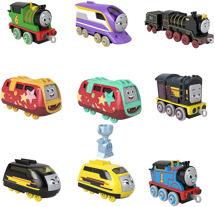 Fisher-Price Thomas & Friends Sodor Cup Racers 9-pack die-cast push-along toy train engines for preschool kids ages 3+