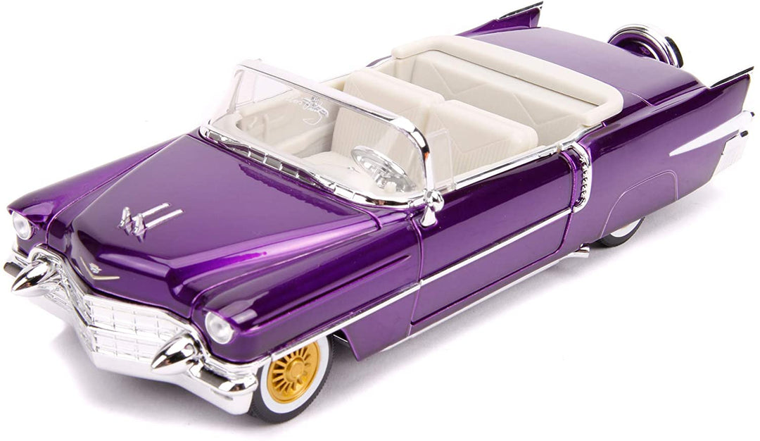 Jada Toys 253255011 1956 Presley Cadillac Eldorado Die-cast Toy Car, Doors, Trunk & Bonnet Open, Includes Elvis Figure, 1:24 Scale Purple