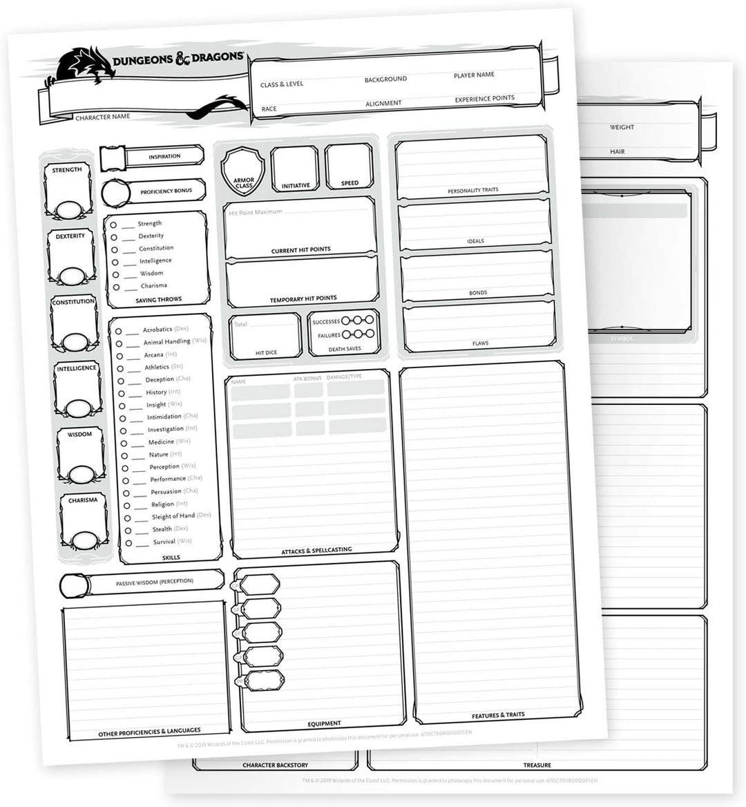 Dungeons & Dragons Character Sheet,Character Sheets