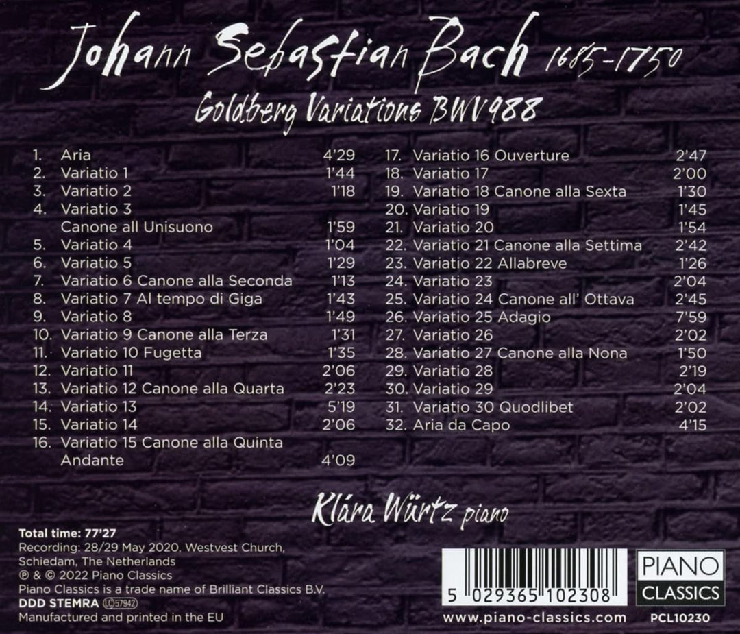 J.S. Bach: Goldberg Variations [Audio CD]