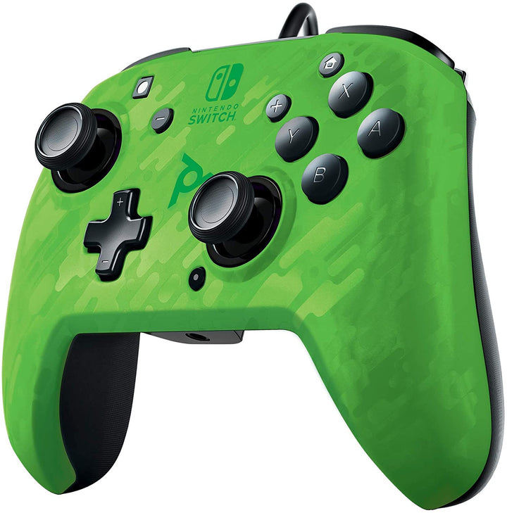 Pdp Controller Faceoff Deluxe + Audio Bedrade Schakelaar Camo Groen