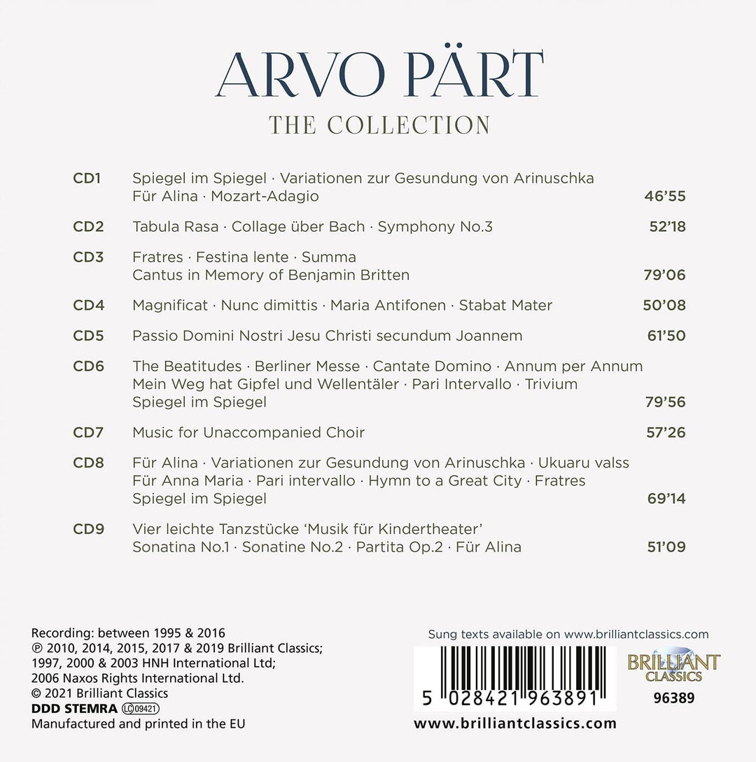 Benjamin Hudson - Arvo Part: The Collection [Audio CD]