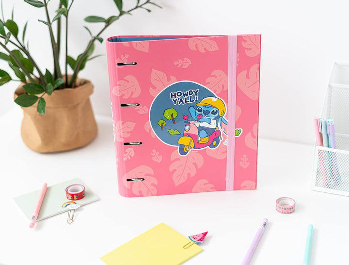 Grupo Erik Disney Stitch 4 Ring Binder - Premium A4 Folders Ring Binder - 10.6 x 12.6 Inch / 27 x 32 cm