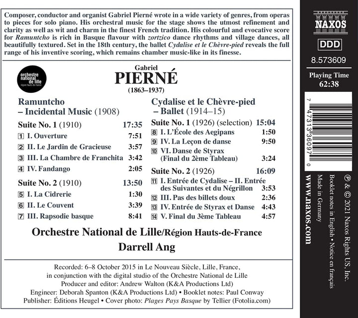 Pierne: Ramuntcho [Orchestra National de Lille; Darrell Ang] [Naxos: 8573609] [Audio CD]