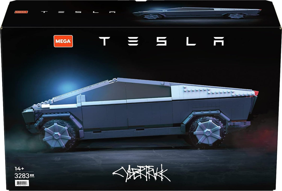 MEGA Tesla Vehicle Building Toy for Adults, Cybertruck Collector Truck with 3283 Pieces and Accessories, GWW84