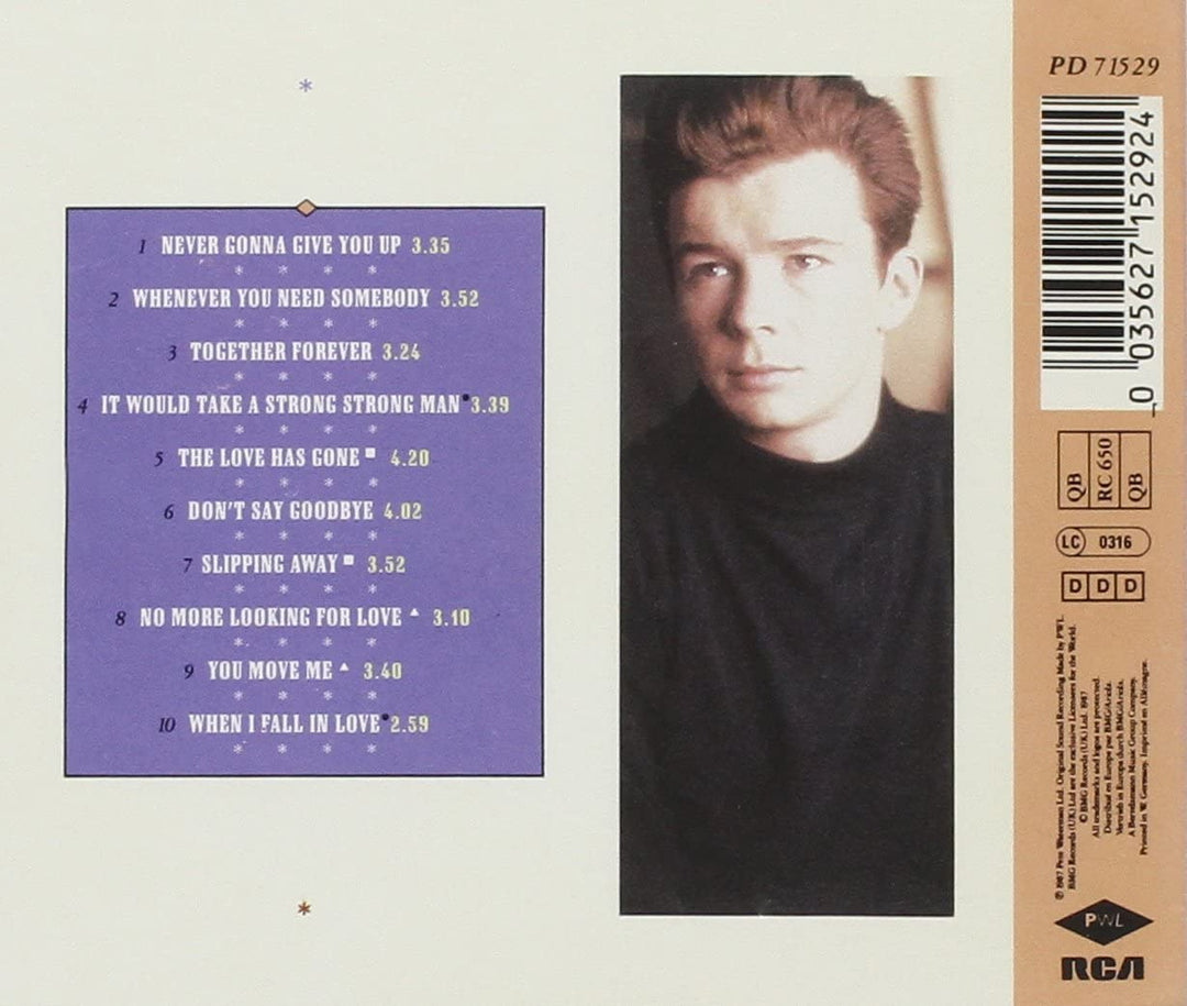 Rick Astley - Whenever You Need Somebody (1987) [Audio CD]