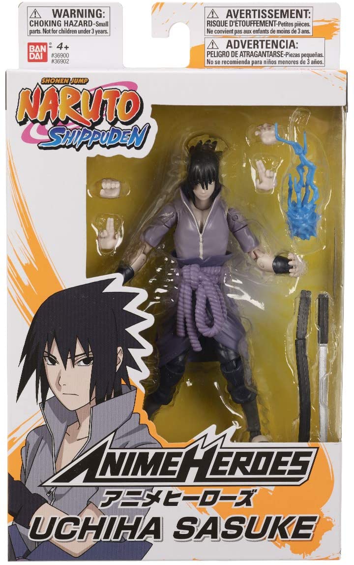 Bandai 36902 Anime Heroes-Naruto 15cm Uchiha Sasuke-Action Figures