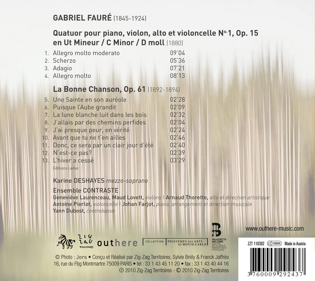 Ensemble Contraste - Faure: La Bonne Chason Op.61 [Audio CD]