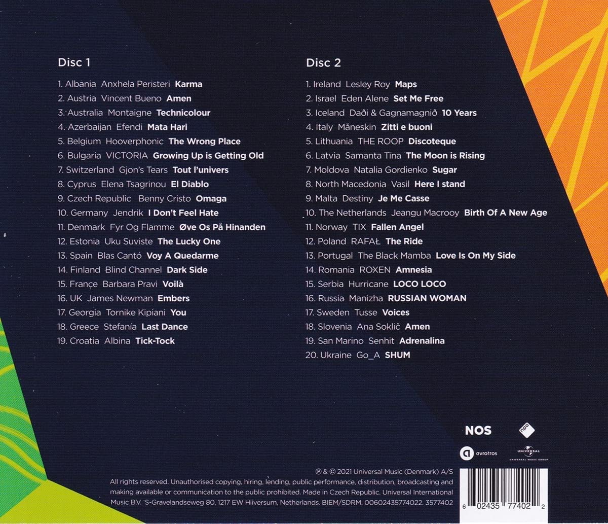 Eurovision Song Contest 2021 - Official Compilation [Audio CD] 2