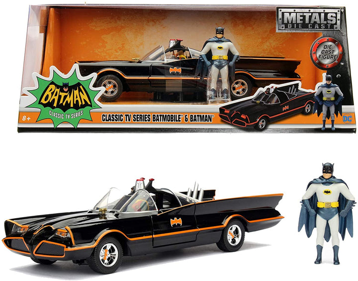 Jada Toys 253215001 Batmobile coche metal 1966 Classic Serie TV Con Figure 1:24