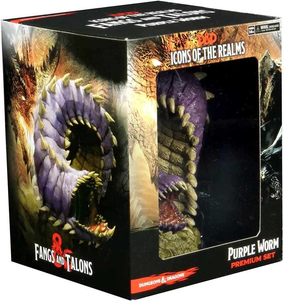 Wiz Kids | D&D Icons of the Realms Miniatures: Fangs and Talons- Purple Worm Premium Set