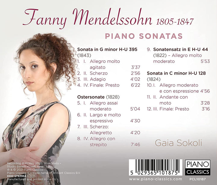 Gaia Sokoli - Fanny Mendelssohn: Piano Sonatas [Audio CD]