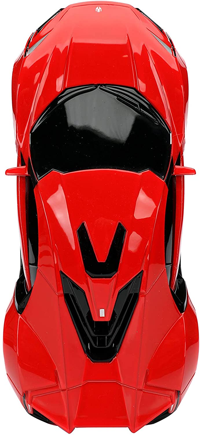 Jada Toys Fast & Furious Lykan Hypersport 253203020 Remote Control 2-Channel Radio Control Turbo Function RC Car Drives Forwards-Backwards, Left-Right, Scale 1:24, Red