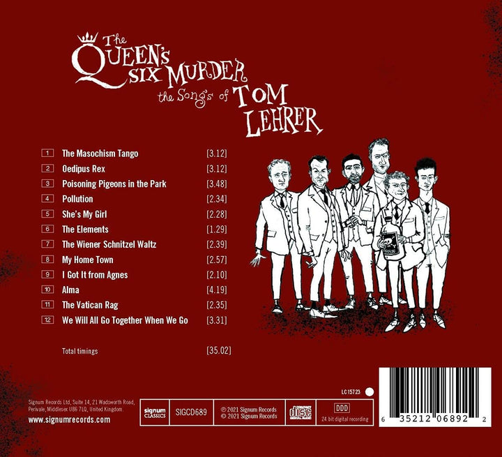 The Queen'S Six - The Queen's Six Murder The Songs Of Tom Lehrer [Audio CD]