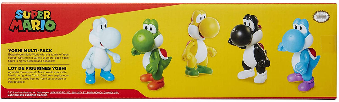 Paquete de 5 minifiguras exclusivas de Super Mario Yoshi de 2,5 pulgadas