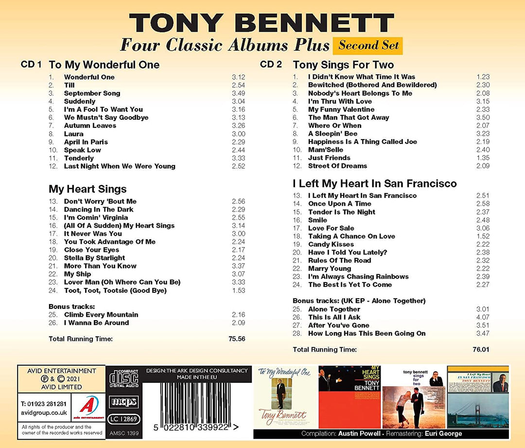 Tony Bennett - Four Classic Albums Plus (To My Wonderful One / My Heart Sings / Tony Sings For Two / I Left My Heart In San Francisco) [Audio CD]