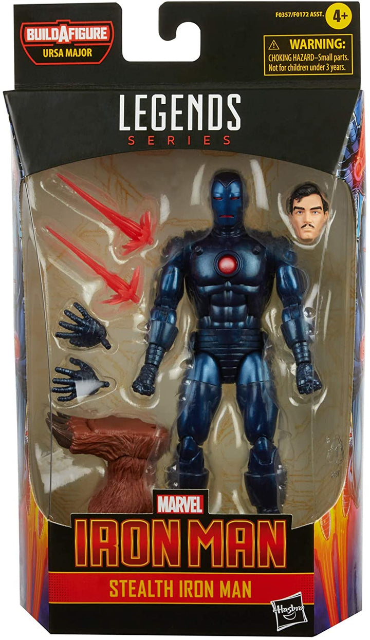 Hasbro Marvel Legends Series 6-inch Stealth Iron Man Action Figure Toy, Includes 5 Accessories and 1 Build-A-Figure Part, Premium Design and Articulation Multicolor, F0357