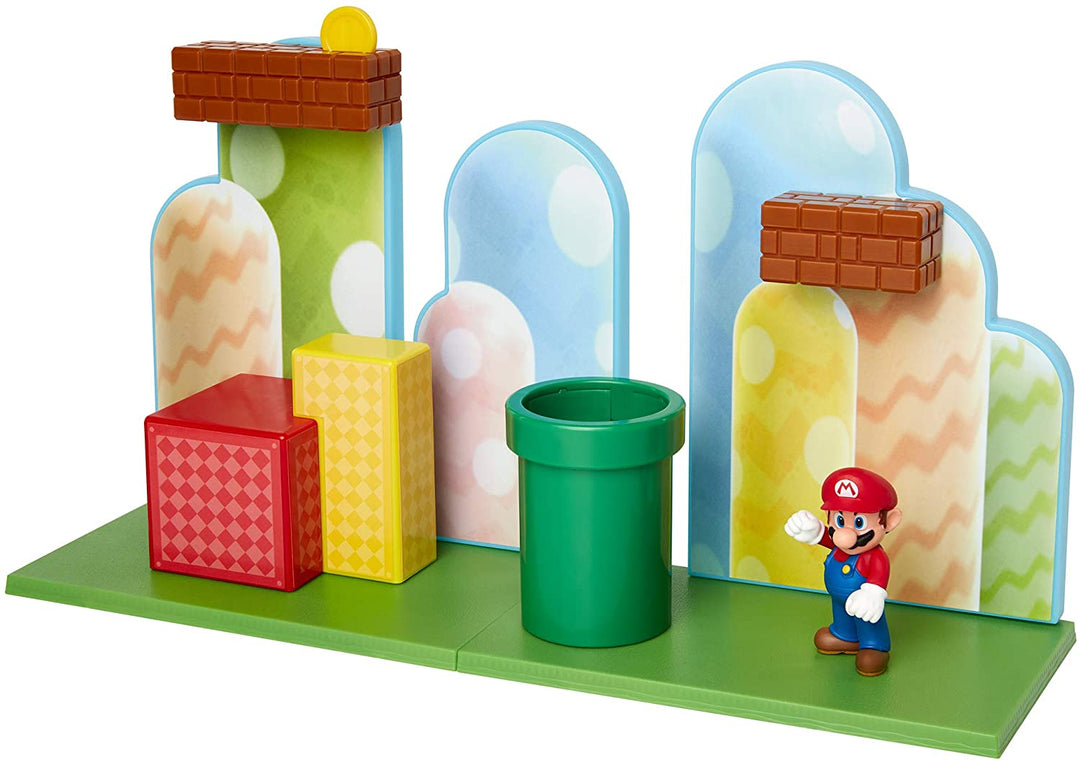 Super Mario 85991-4L-PKR1 Acorn Plains 2.5” Figure Playset with Feature Accessories