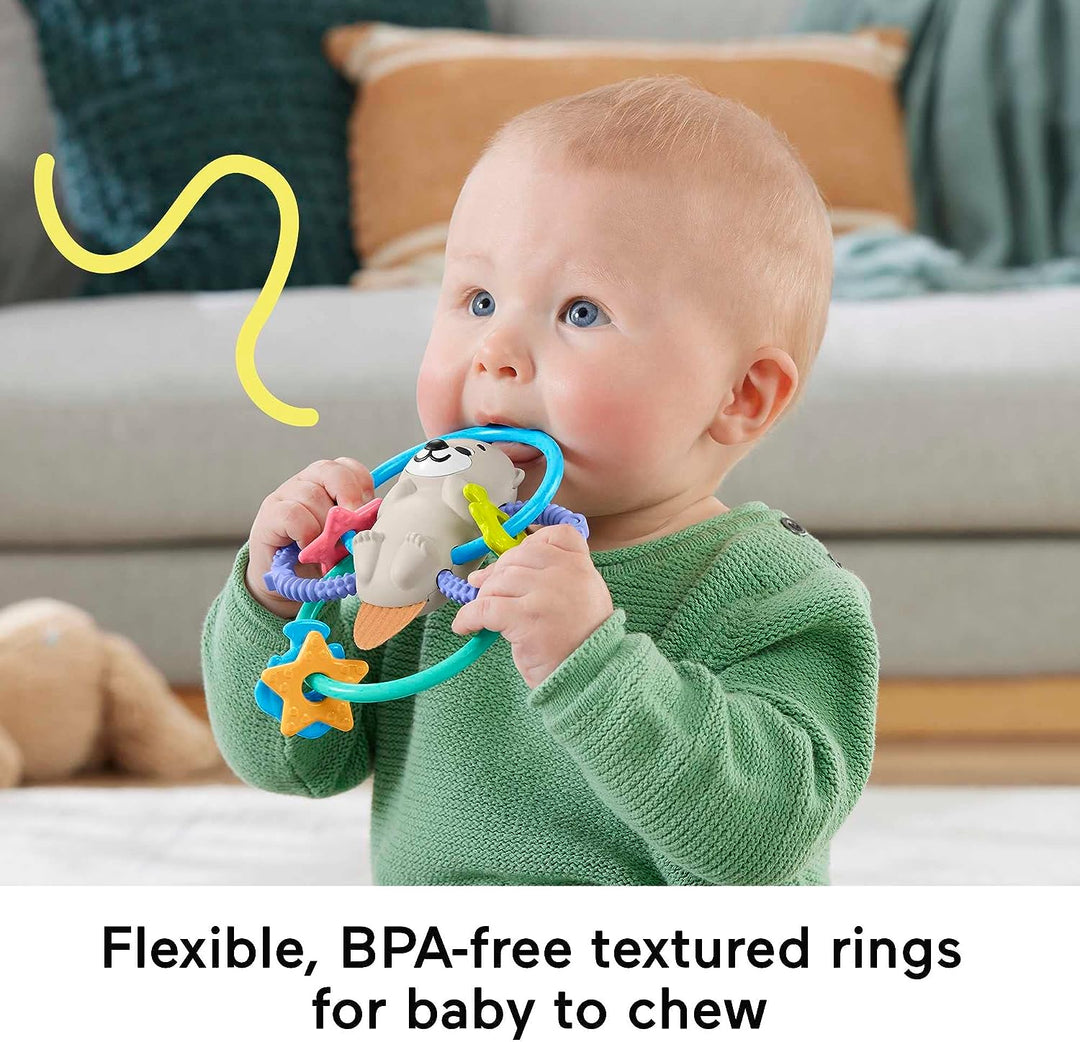 ?Fisher-Price Baby Rattle and BPA-Free Teething Toy with Flexible Rings