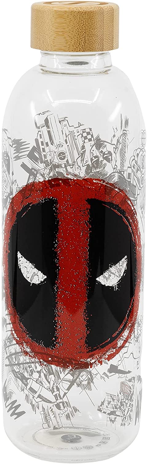 Stor LARGE GLASS BOTTLE - DEADPOOL