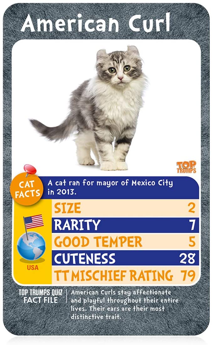 Cats 'Who is Most Mischievous' Top Trumps Card Game