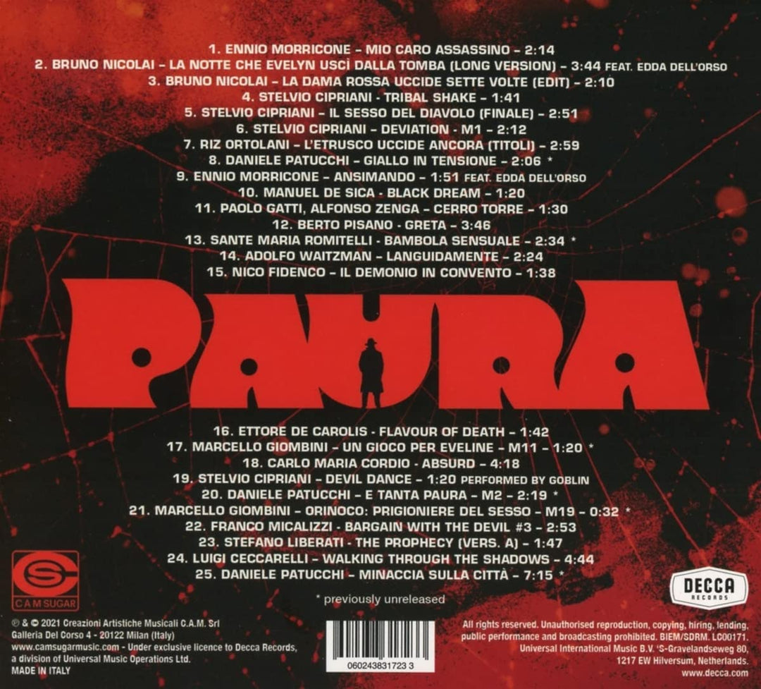 CAM Sugar - PAURA: A Collection Of Italian Horror Sounds From The CAM Sugar Archives [Audio CD]