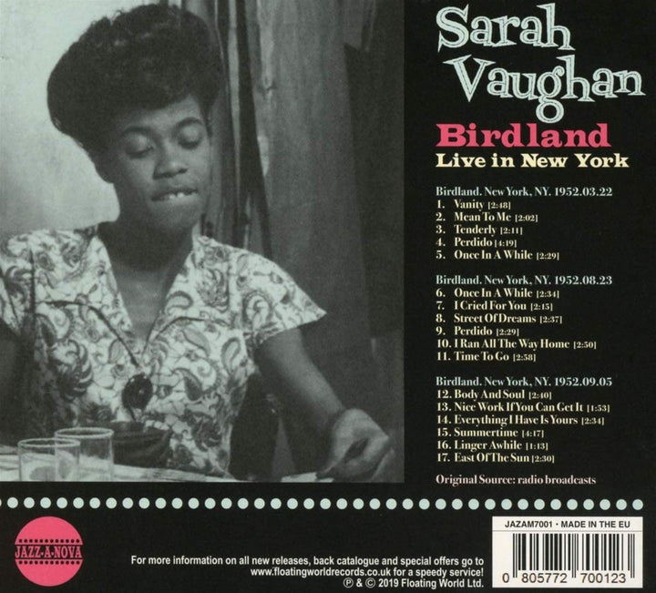 Sarah Vaughan - Birdland Live In New Yorl [Audio CD]