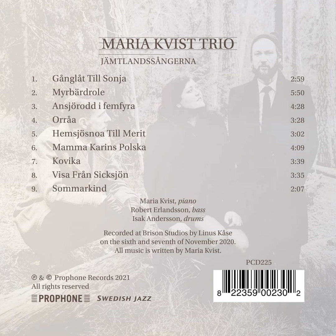 Maria Kvist Trio - Jamtlandssangerna [Maria Kvist Trio] [Prophone: P 225] [Audio CD]