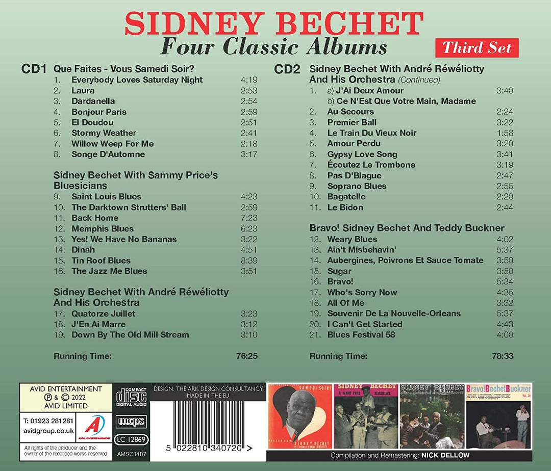 Sidney Bechet - Four Classic Albums (Que Faites - Vous Samedi Soir? / Sidney Bechet With Sammy Price's Bluesicians / Sidney Bechet With Andre Reweliotty And His Orchestra / Bravo! Sidney Bechet And Teddy Buckner) [Audio CD]